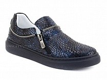 295-114(31-36) Миниколор (Minicolor), туфли детские ортопедические профилактические, кожа, синий крокодил в Саратове