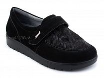 231115 Сурсил-Орто (Sursil-Ortho), туфли для взрослых, черные, кожа, стрейч ткань, полнота 6 в Саратове