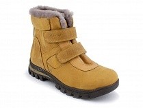 02-035-477 Джойшуз (Djoyshoes) ботинки зимние детские ортопедические профилактические, кожа, натуральный мех, горчичный в Саратове
