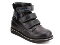 23-253 Сурсил (Sursil-Ortho), ботинки детские ортопедические с высоким берцем, кожа, нубук, черный в Саратове