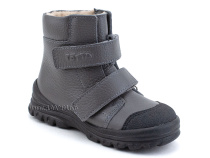 3381-721 Тотто (Totto), ботинки детские утепленные ортопедические профилактические, байка, кожа, серый в Саратове