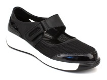K231-R-GD-07-A (36-41) Кумфо (Kumfo) туфли для взрослых, текстиль, кожа, черный в Саратове