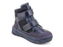 35141Ш ШагоВита (Shagovita), ботинки детские зимние ортопедические профилактические, кожа, текстиль,  шерсть, темно-синий в Саратове