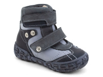 238-21,111,11 Тотто (Totto), ботинки демисезонные утепленные, байка, кожа, серый, черный в Саратове