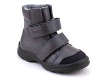 338-721 Тотто (Totto), ботинки детские утепленные ортопедические профилактические, кожа, серый. в Саратове