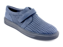 Туфли школьные ортопедические профилактическиеТотто (Totto) 30024/1-22, натуральная перфорированная кожа, синий в Саратове