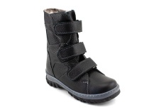 207ч (26-30) Аквелла (Akwella), ботинки зимние ортопедические с высоким берцем, натуральная шерсть, кожа, черный в Саратове