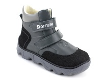BL-271(3) Боттилини (Bottilini), ботинки  детские демисезонные ортопедические профилактические, кожа, байка, серый в Саратове