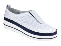K231-R-LX-16-A (41-43) Кумфо (Kumfo) туфли для взрослых, перфорированная кожа, белый, синий в Саратове
